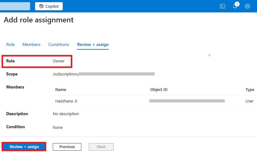Role assignment page